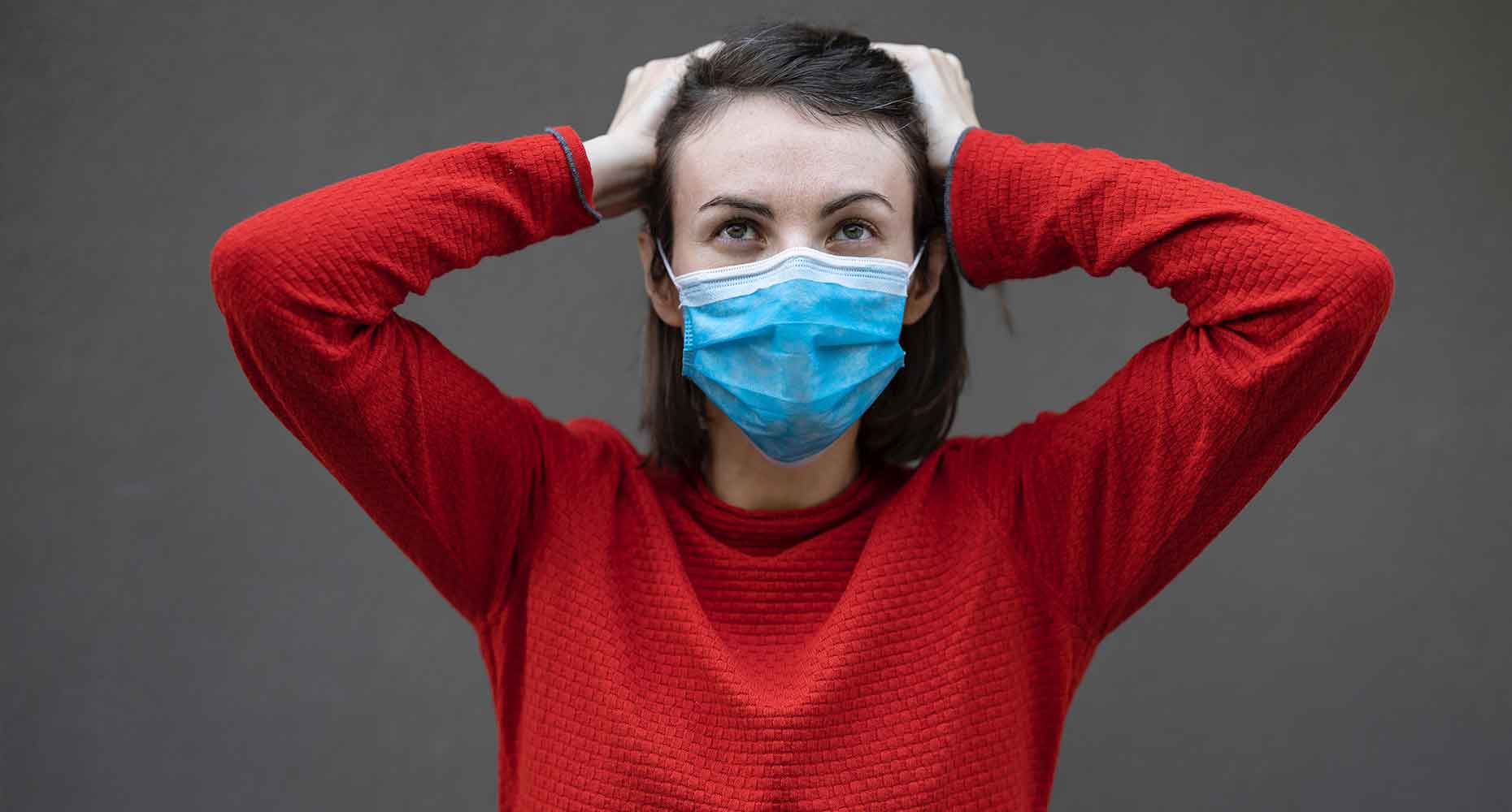 Woman wearing face mask