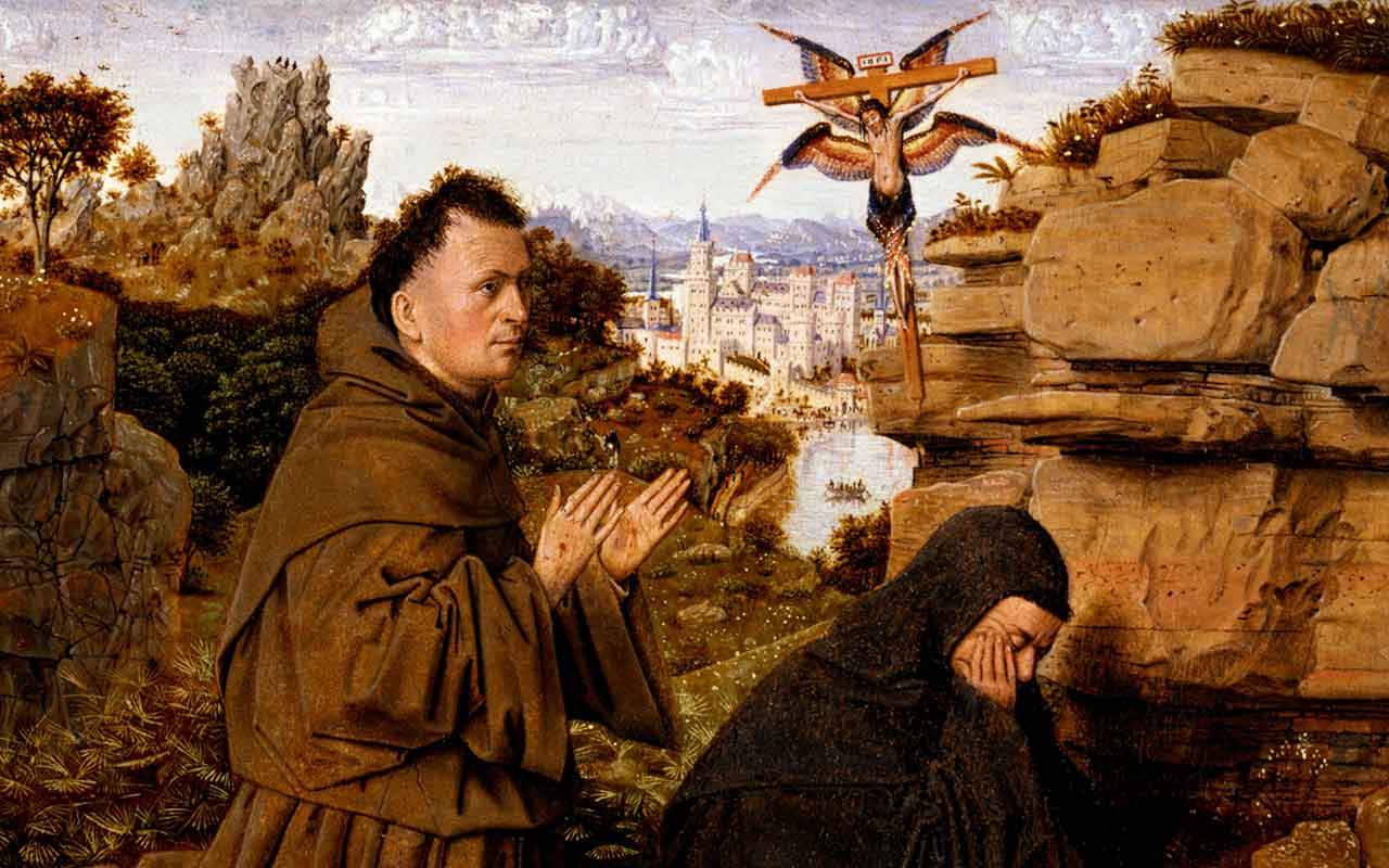 Saint Francis Receiving the Stigmata painting by Jan van Eyck, circa 1430-1432