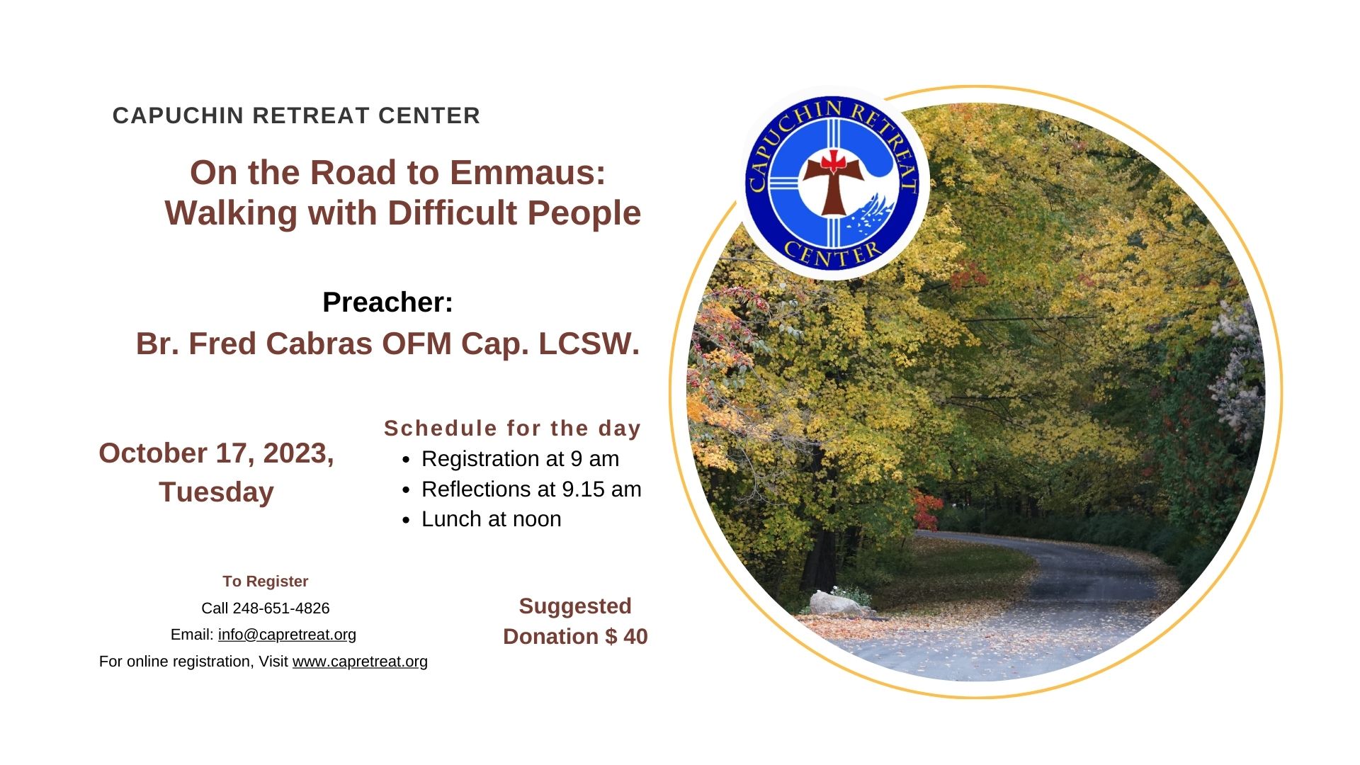 Morning of Reflection: “On the Road to Emmaus: Walking with Difficult People”