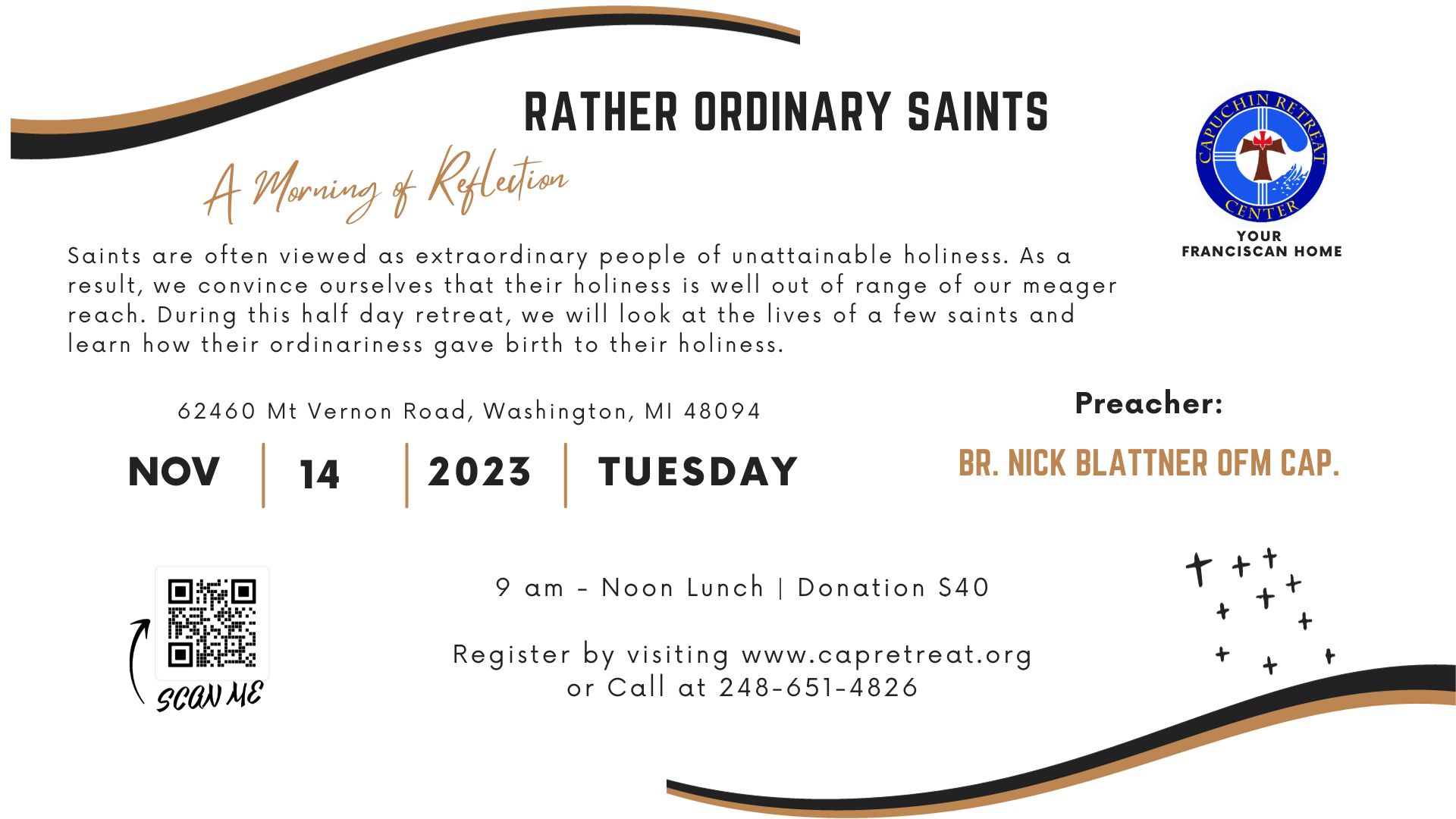 Morning of Reflection: “Rather Ordinary Saints”