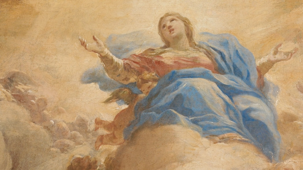 Detail of the painting "La Asunción de la Virgen" by Luca Giordano, circa 1698. Oil on canvas. Pubic Domain photo from the collection of the Museo Nacional del Prado, Madrid.